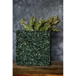 Luksusowa donica marmurowa 15x15x15 cm Marbi - Green 2 | Włoski design