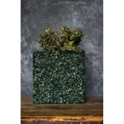 Luksusowa donica marmurowa 15x15x15 cm Marbi - Green 2 | Włoski design