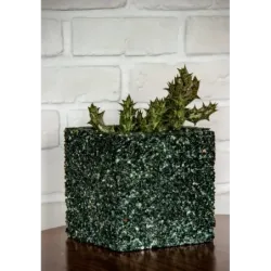 Luksusowa donica marmurowa 15x15x15 cm Marbi - Green 2 | Włoski design