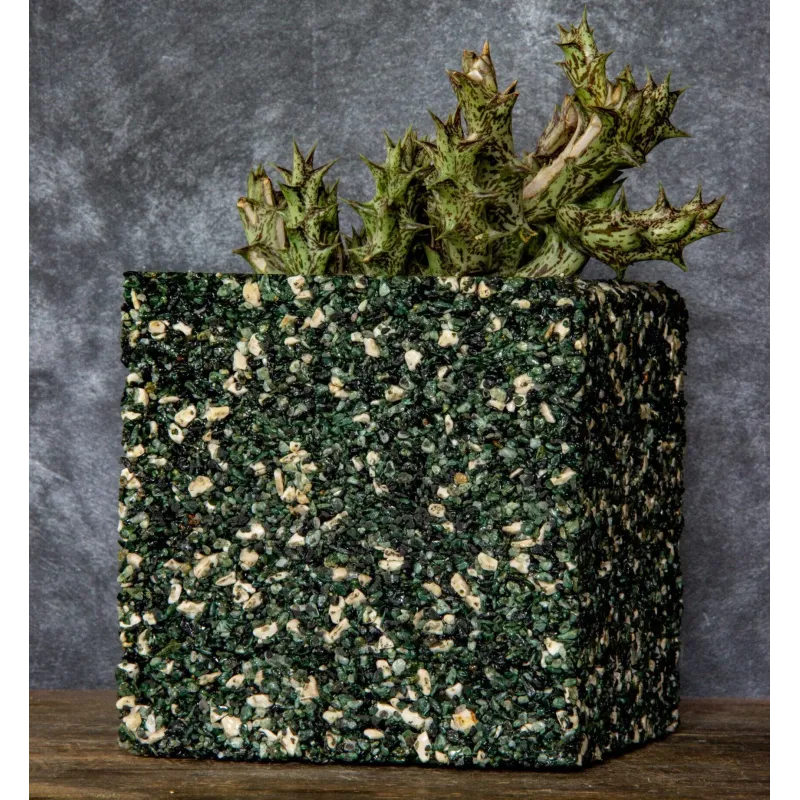 Donica Kamienna z Marmuru Marbi - Creamy | 15x15x15 cm, ręcznie robiona