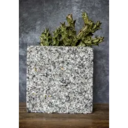 Szara donica z kamienia Marbi - Gray 2 | 15x15x15 cm, marmurowa ręcznie robiona