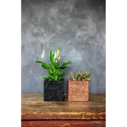 Miedziana donica kamienna 15x15x15 cm Marbi - Copper | Unikalny design i elegancja
