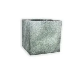 Srebrna donica nowoczesna 30x30x30 cm Modern - Silver 1 | Styl i trwałość