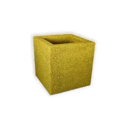 Żółta designerska donica 30x30x30 cm Modern - Yellow 1 | Do wnętrz i ogrodów