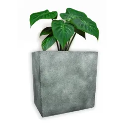 Srebrna donica wysoka 50x32x50 cm Modern – Silver 5 | Minimalizm i trwałość