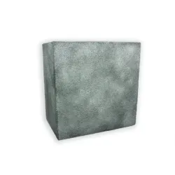 Srebrna donica wysoka 50x32x50 cm Modern – Silver 5 | Minimalizm i trwałość