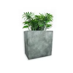 Srebrna donica wysoka 50x32x50 cm Modern – Silver 5 | Minimalizm i trwałość