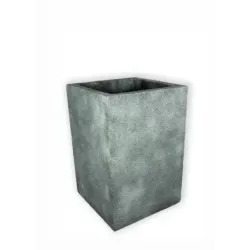 Donica srebrna kwadratowa wysoka 41x41x60 cm Modern – Silver 4 | Stylowa i trwała