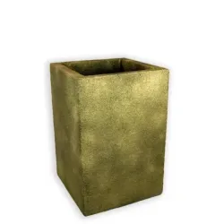 Złota donica kwadratowa wysoka 41x41x60 cm Modern – Gold 4 | Styl i trwałość