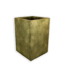 Złota donica kwadratowa wysoka 41x41x60 cm Modern – Gold 4 | Styl i trwałość