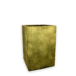 Złota donica kwadratowa wysoka 41x41x60 cm Modern – Gold 4 | Styl i trwałość