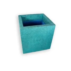 Niebieska donica kwadratowa duża 50x50x50 cm Modern – Blue 2 | Odważny kolor