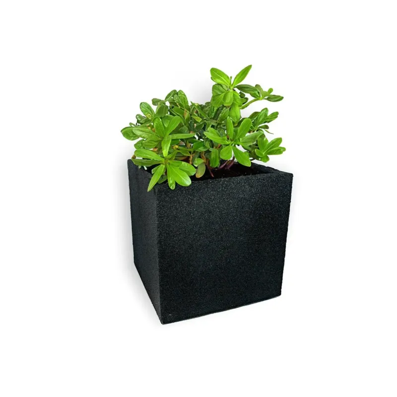 Srebrna donica kwadratowa duża 50x50x50 cm Modern – Silver 2 | Minimalizm i trwałość