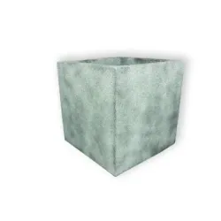 Srebrna donica kwadratowa duża 50x50x50 cm Modern – Silver 2 | Minimalizm i trwałość