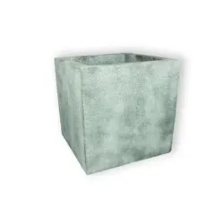 Srebrna donica kwadratowa duża 50x50x50 cm Modern – Silver 2 | Minimalizm i trwałość