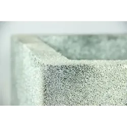 Srebrna donica kwadratowa duża 50x50x50 cm Modern – Silver 2 | Minimalizm i trwałość
