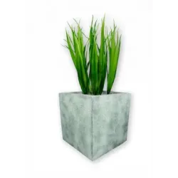Srebrna donica kwadratowa duża 50x50x50 cm Modern – Silver 2 | Minimalizm i trwałość