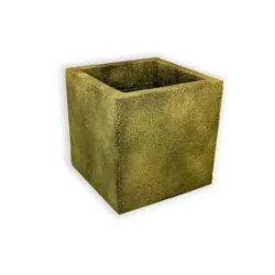 Złota donica kwadratowa duża 50x50x50 cm Modern – Gold 2 | Luksusowy akcent