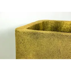 Złota donica kwadratowa 50x50x40 cm Modern – Daisy G | Elegancja w miękkiej formie