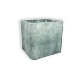Srebrna donica kwadratowa 50x50x40 cm Modern – Daisy S | Minimalizm i elegancja
