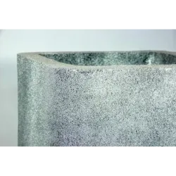 Srebrna donica kwadratowa 50x50x40 cm Modern – Daisy S | Minimalizm i elegancja