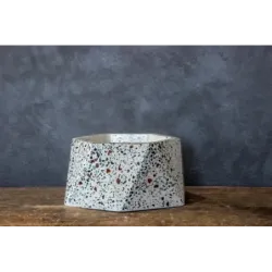Biała doniczka sześciokątna z marmurem Dodo – Marble White | Beton i włoski detal