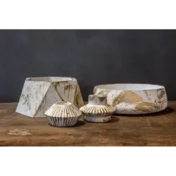 Złoty świecznik dekoracyjny na 1 tealight Dodo – HW 1 | Ręcznie malowany beton