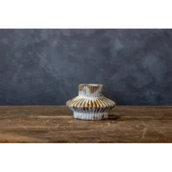 Złoty świecznik dekoracyjny na 1 tealight Dodo – HW 1 | Ręcznie malowany beton