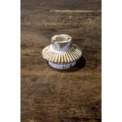 Złoty świecznik dekoracyjny na 1 tealight Dodo – HW 1 | Ręcznie malowany beton