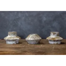 Świecznik złoty dekoracyjny na 1 tealight Dodo – HW 2 | Betonowy akcent w stylu retro