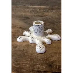 Świecznik marmurowy dekoracyjny z betonu na 1 tealight Dodo – Kleks Marble 1 | Artystyczny