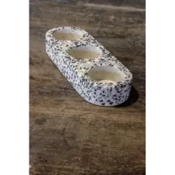 Świecznik betonowy z czarnym marmurem na 3 tealighty Dodo – BG 3 | Nowoczesna dekoracja handmade