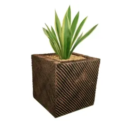 Srebrno-czarna donica nowoczesna 30x30x30 cm Meggi - Silver | Styl i elegancja w jednym