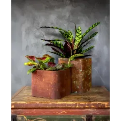 Donica corten 27x27x30 cm Kortes - Blue L | Industrialny design i surowy styl