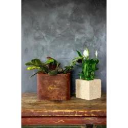 Loftowa donica 25x25x21 cm Kortes - Rust S | Surowy design i wyjątkowy styl