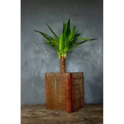 Osłonka na donicę do salonu 25 x 25 x 30 cm - ręcznie robiona