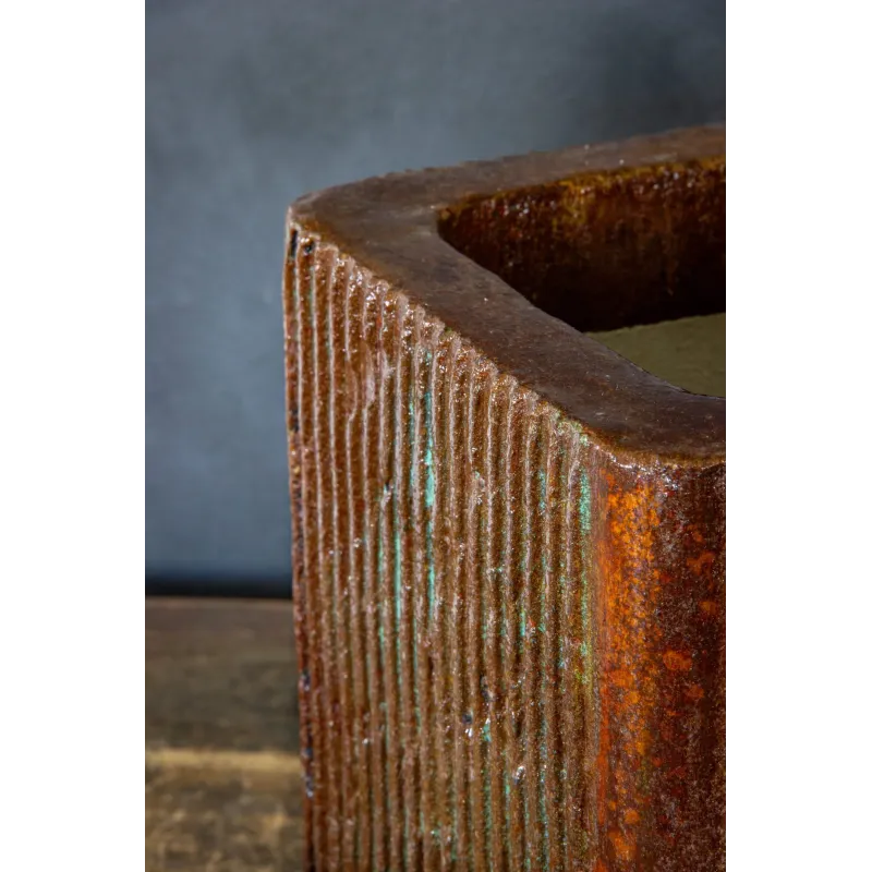 Osłonka na donicę do salonu 25 x 25 x 30 cm - ręcznie robiona