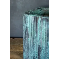 Turkusowa osłonka na doniczkę loft 25 x 25 x 30 cm - ręcznie robiona