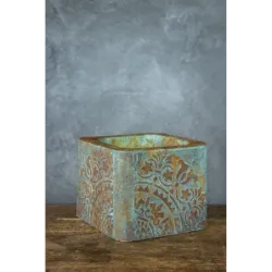 Ozdobna osłonka na doniczkę loft 25x25x21 cm – ręcznie robiona z mandalą 3D