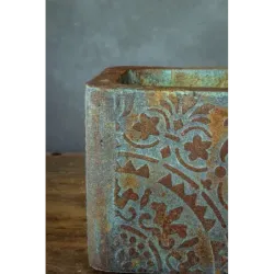 Ozdobna osłonka na doniczkę loft 25x25x21 cm – ręcznie robiona z mandalą 3D