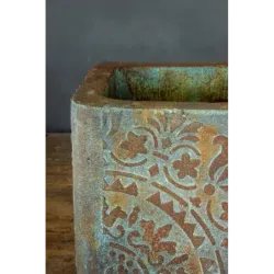 Ozdobna osłonka na doniczkę loft 25x25x21 cm – ręcznie robiona z mandalą 3D