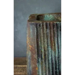 Ozdobna osłonka na donice w paski 25x25x21 cm – ręcznie robiona, unikalny design