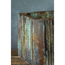 Ozdobna osłonka na donice w paski 25x25x21 cm – ręcznie robiona, unikalny design