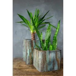 Ozdobna osłonka na donice w paski 25x25x21 cm – ręcznie robiona, unikalny design