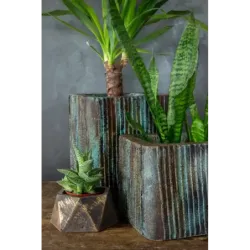 Ozdobna osłonka na donice w paski 25x25x21 cm – ręcznie robiona, unikalny design