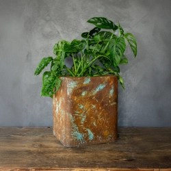 Osłonka na doniczkę 25 x 25 x 30 cm z mandalą 3D w style loft - ręcznie robiona