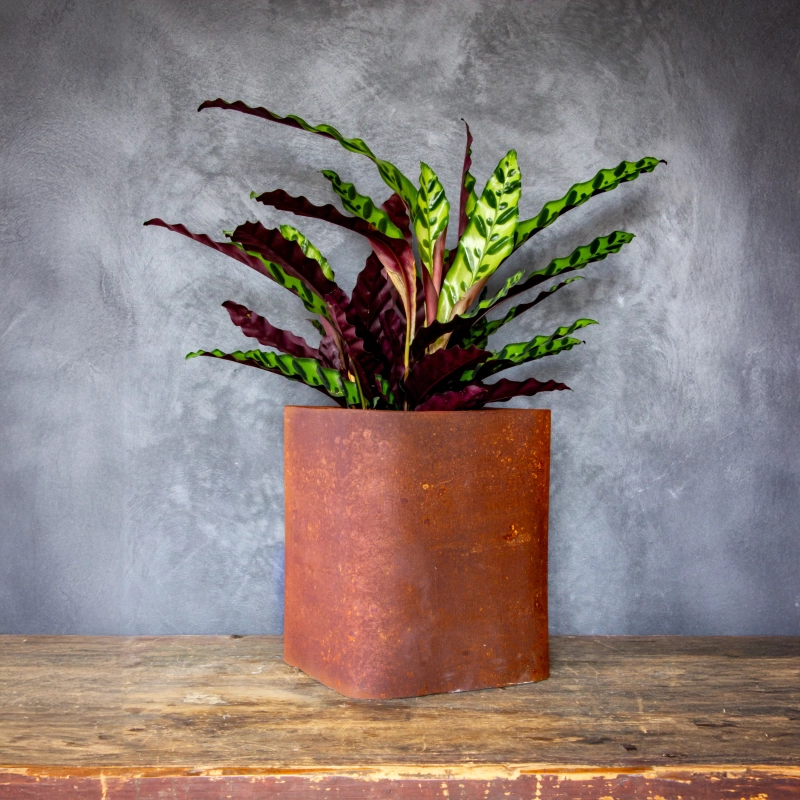 Donica cortenowa 27x27x30 cm Kortes - Rust L | Surowa elegancja w stylu industrialnym