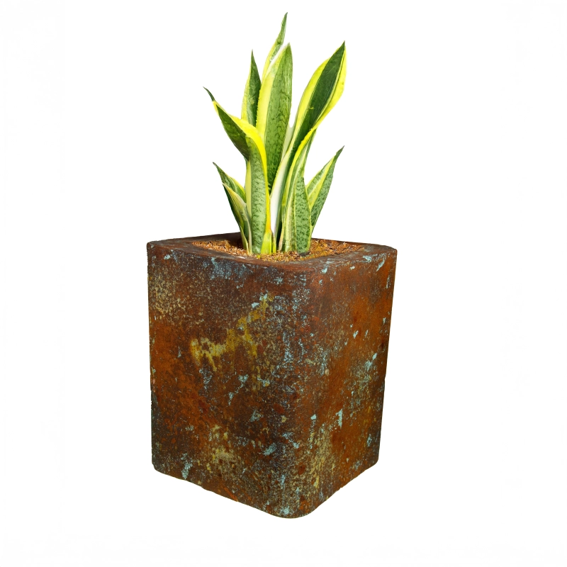 Loftowa donica betonowa 27x27x30 cm Kortes - Flesh L | Surowy styl i nowoczesny design