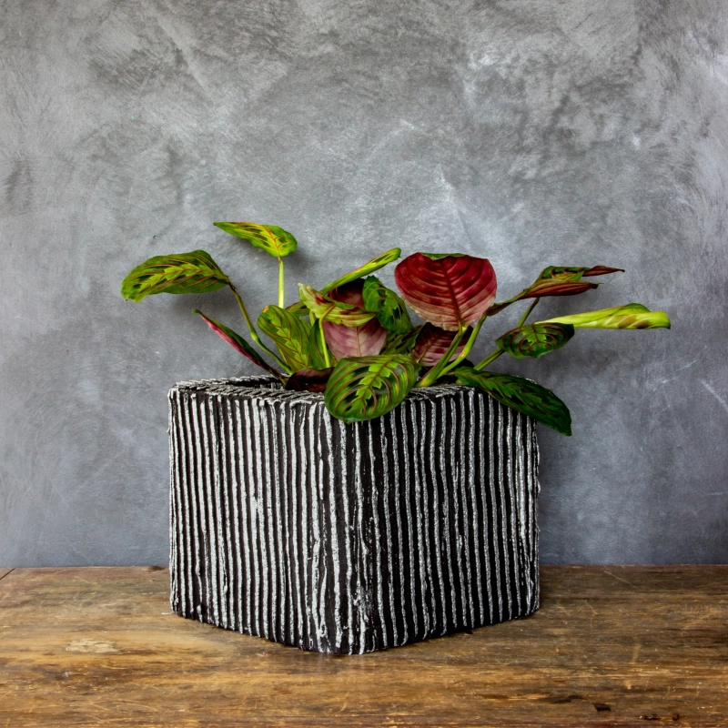 Designerska donica betonowa 26x26x20 cm Lindas - Silver S | Unikalny styl i trwałość