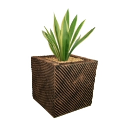 Brązowa donica nowoczesna 30x30x30 cm Meggi - Bronze | Elegancja i styl w jednym